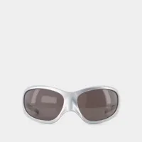 lunettes de soleil - balenciaga  - acétate - argenté